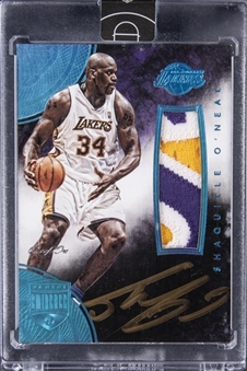 2014-15 Panini Eminence #OAP-SO Shaquille ONeal Signed Jersey Patch Card (#1/1) - PANINI ENCASED